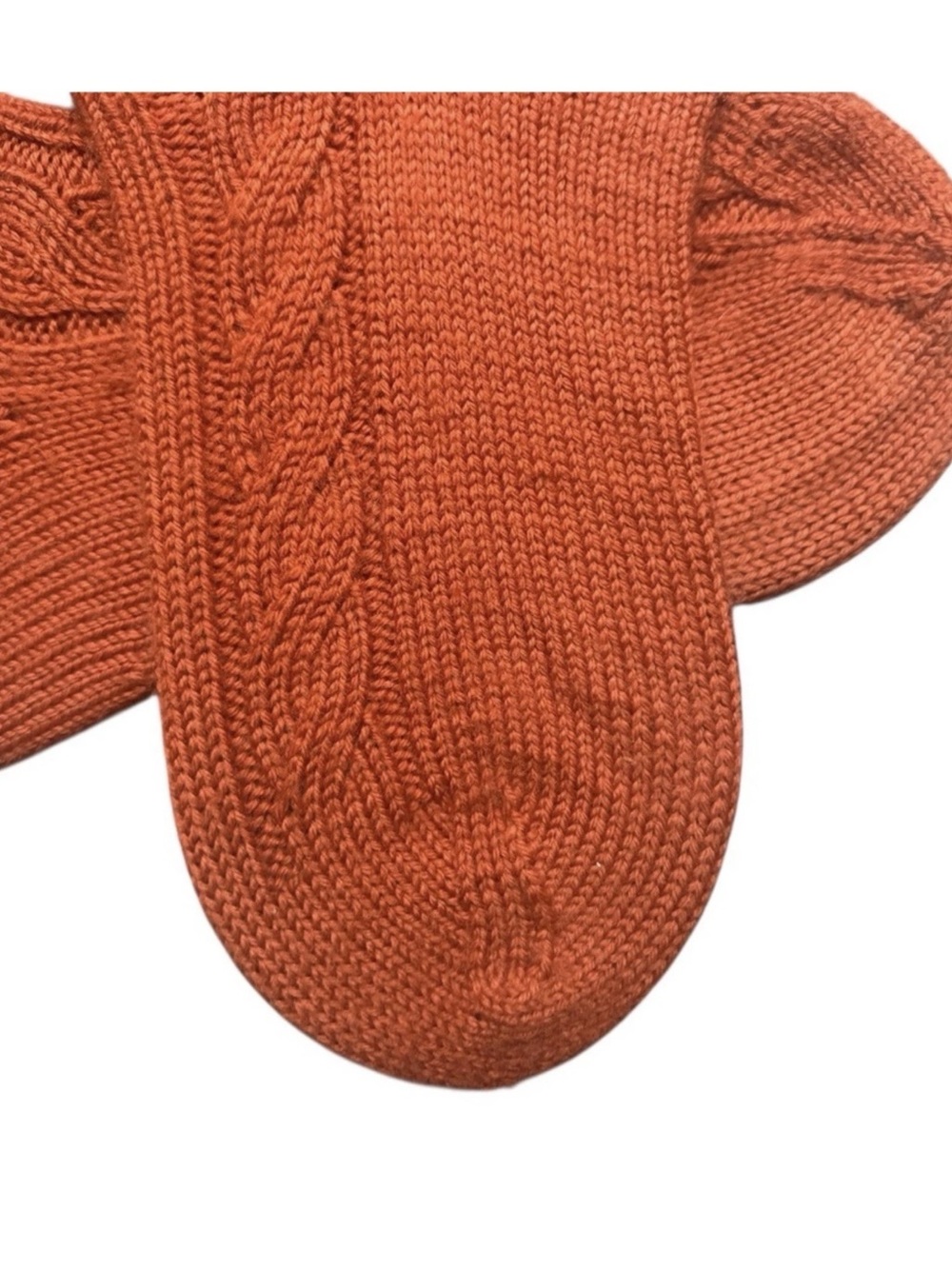 Hand Knit Wool Cable Sock - Picture 4 of 5